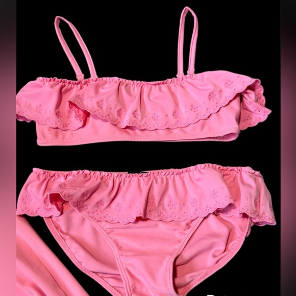 LILI GAUFRETTE**Pink 3-Piece Bikini Set /Coverup Skirt SET***Size 10 $168 - Picture 2 of 2